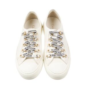 Dior Walk'N'Dior Low Top White Canvas Sneakers